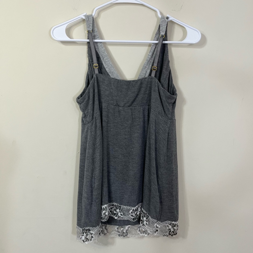 Soma Gray and White Lace Sleep Tank Top - Picture 5 of 9